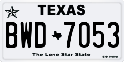 TX license plate BWD7053