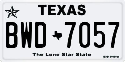 TX license plate BWD7057