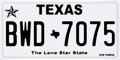 TX license plate BWD7075