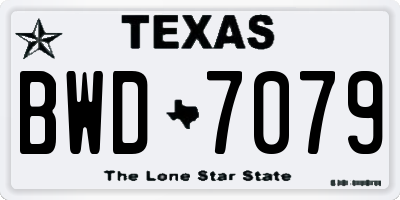 TX license plate BWD7079