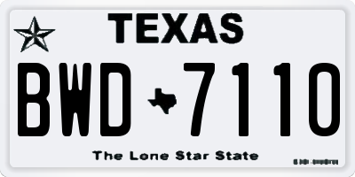 TX license plate BWD7110