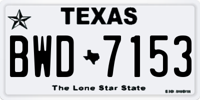 TX license plate BWD7153