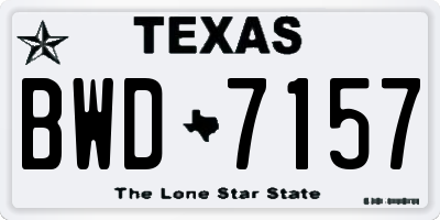 TX license plate BWD7157