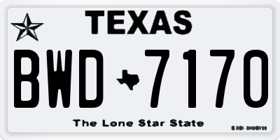 TX license plate BWD7170