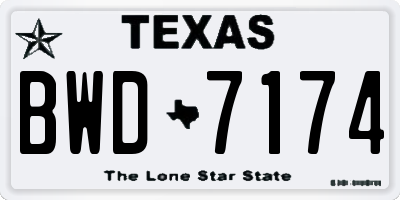 TX license plate BWD7174