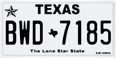 TX license plate BWD7185