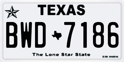 TX license plate BWD7186