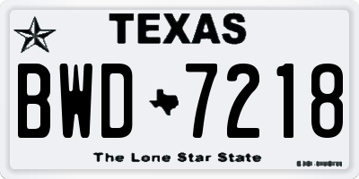 TX license plate BWD7218