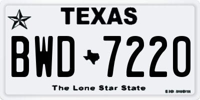 TX license plate BWD7220