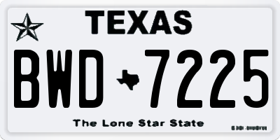TX license plate BWD7225