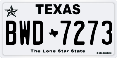 TX license plate BWD7273