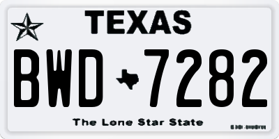 TX license plate BWD7282