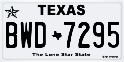 TX license plate BWD7295