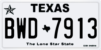 TX license plate BWD7913