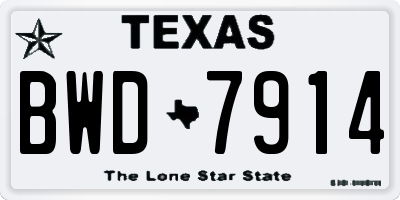 TX license plate BWD7914