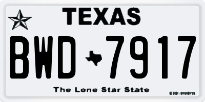 TX license plate BWD7917