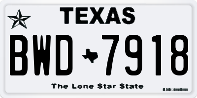 TX license plate BWD7918