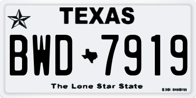 TX license plate BWD7919