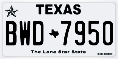 TX license plate BWD7950