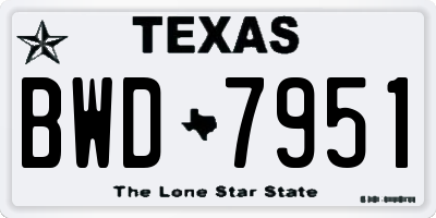 TX license plate BWD7951