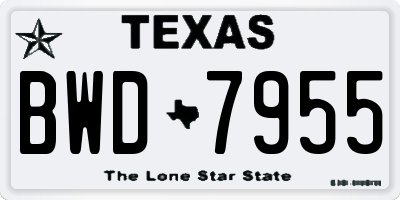 TX license plate BWD7955