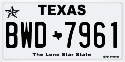 TX license plate BWD7961