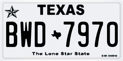 TX license plate BWD7970