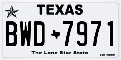 TX license plate BWD7971