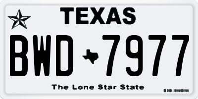 TX license plate BWD7977