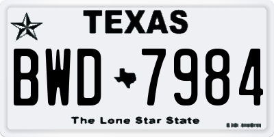 TX license plate BWD7984