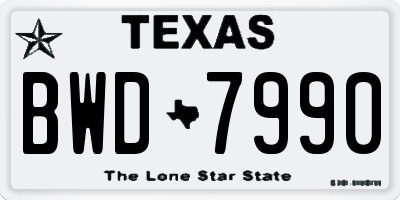 TX license plate BWD7990