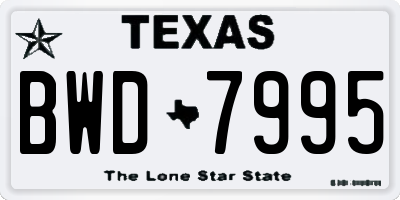 TX license plate BWD7995