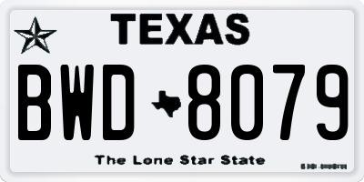 TX license plate BWD8079