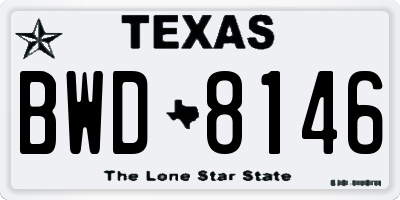 TX license plate BWD8146
