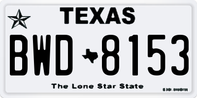 TX license plate BWD8153