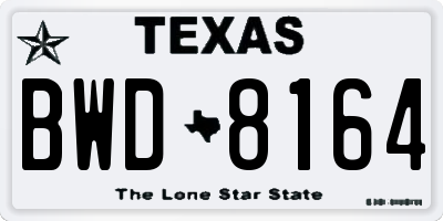 TX license plate BWD8164