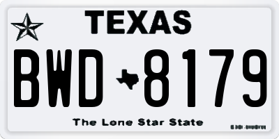 TX license plate BWD8179