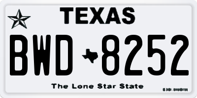 TX license plate BWD8252