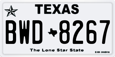TX license plate BWD8267