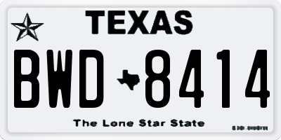 TX license plate BWD8414