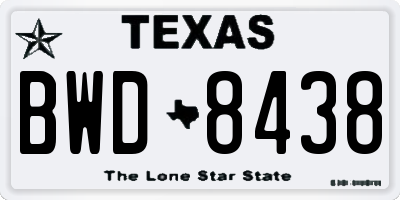 TX license plate BWD8438