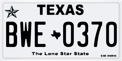 TX license plate BWE0370