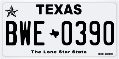 TX license plate BWE0390