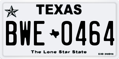 TX license plate BWE0464