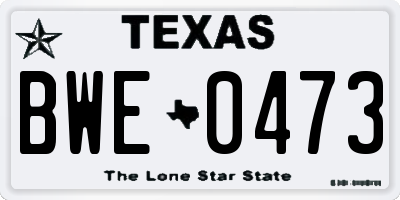 TX license plate BWE0473