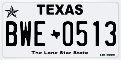 TX license plate BWE0513