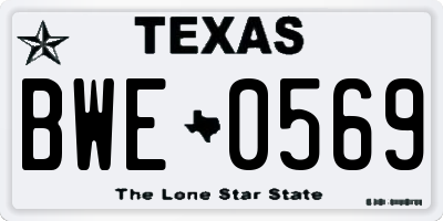 TX license plate BWE0569
