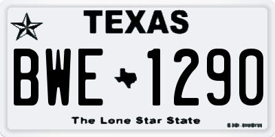 TX license plate BWE1290