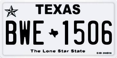 TX license plate BWE1506