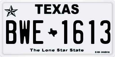 TX license plate BWE1613